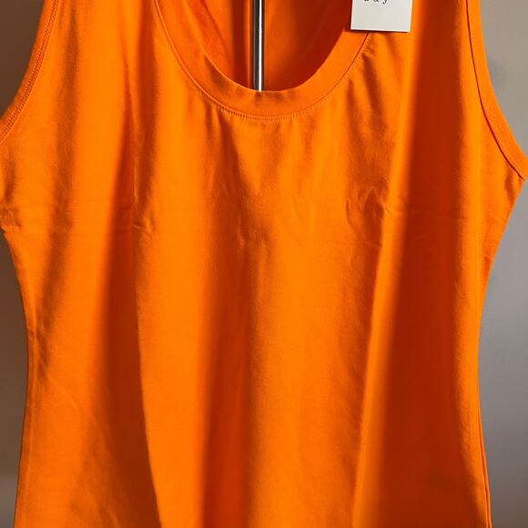 A New Day Women's Orange U-Neck Slim Fit Wide Strap Tank Top - Size Large - NWT - Picture 4 of 7